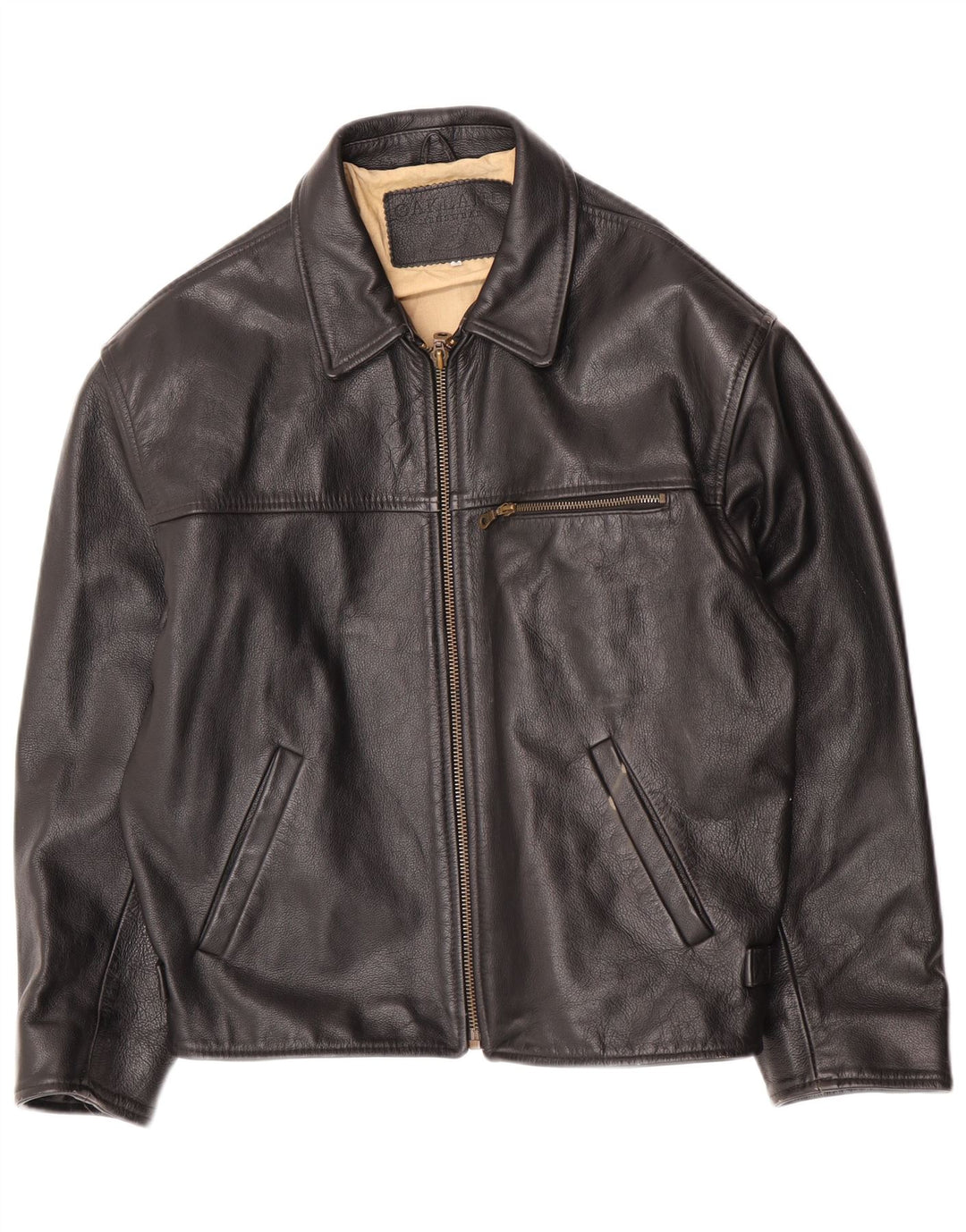 Męska kurtka skórzana Oakland UK 38, średnia czarna skóra