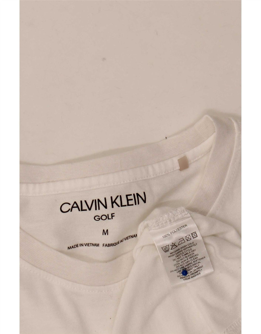 Męski top Calvin Klein z długim rękawem, średni biały poliester