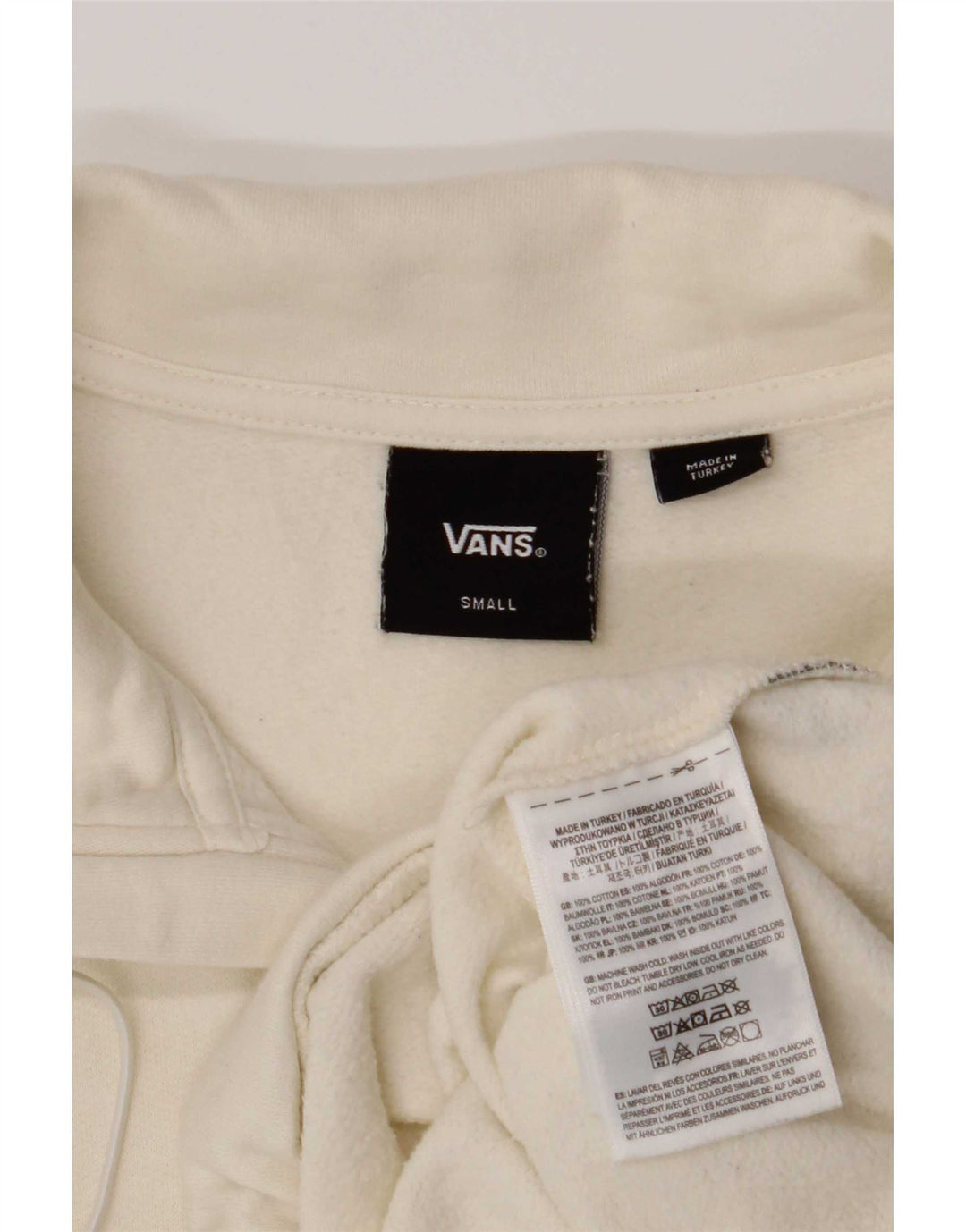Damski sweter oversize Vans z zamkiem błyskawicznym na szyi, UK 10, mały w kolorze złamanej bieli