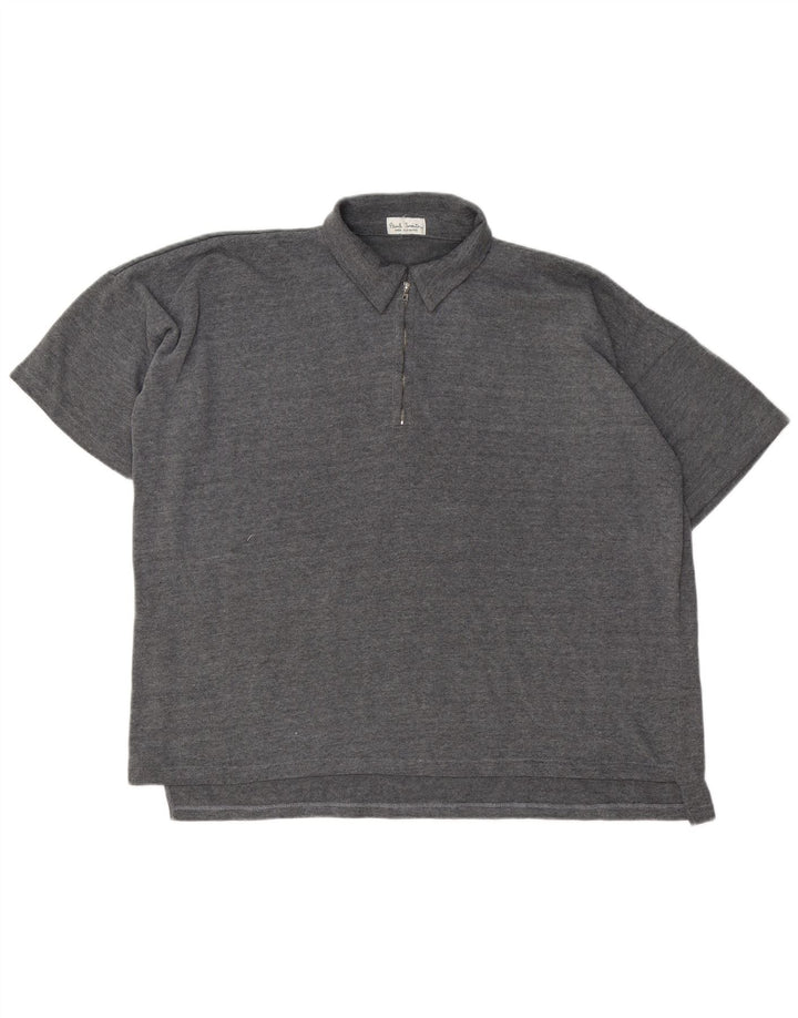 Męska koszulka polo Paul Smith z zamkiem błyskawicznym, 2XL, szary poliester