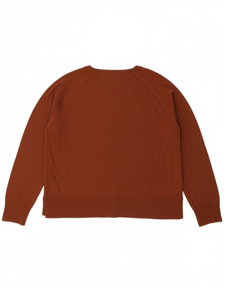 Damski sweter oversize Zara z dekoltem w łódkę UK 14 Średni brązowy wiskoza