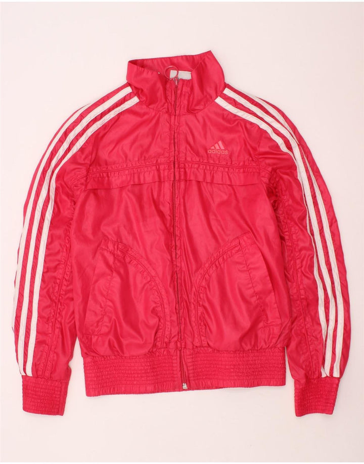 Kurtka dresowa ADIDAS dla dziewczynki z trzema paskami, 9-10 lat, różowa, poliester