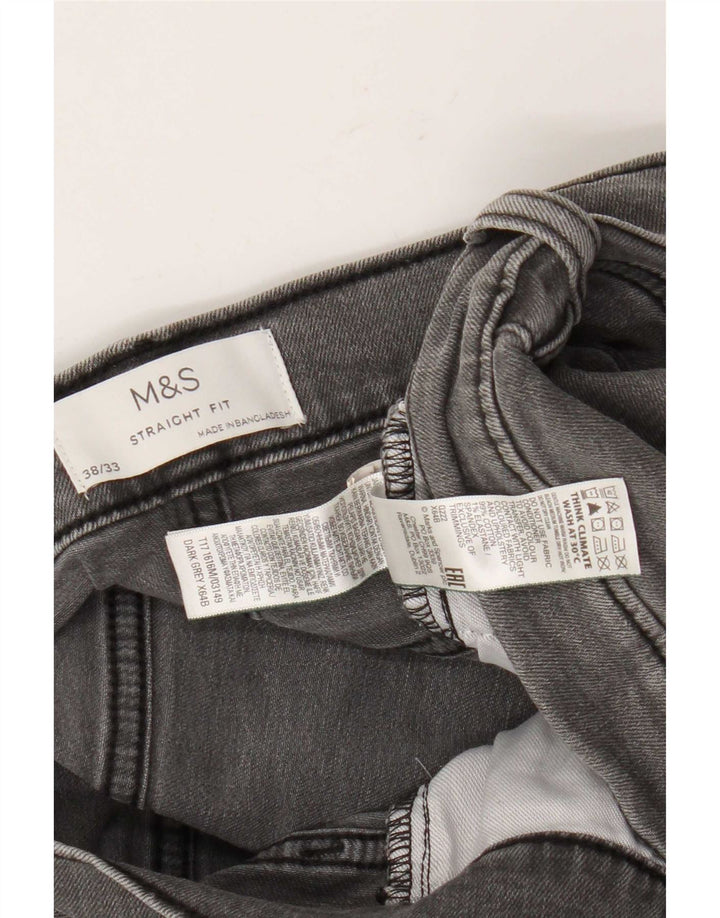 Marks & Spencer Męskie proste dżinsy W38 L33 Szara bawełna