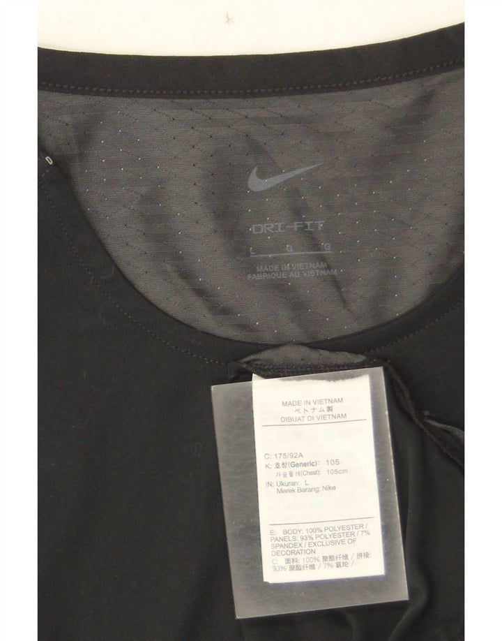 Męski T-shirt Nike Dri Fit, duży, czarny, kamuflażowy poliester