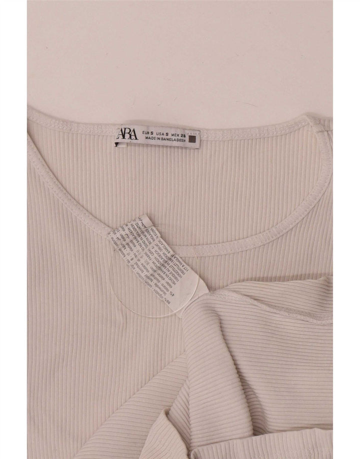 Bluzka damska Zara Crop Batwing Top UK 8 Small White Cotton
