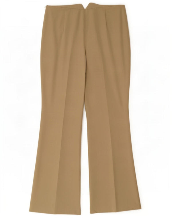 Marks & Spencer Womens Flare Casual Trousers UK 14 Medium W34 L31 Green