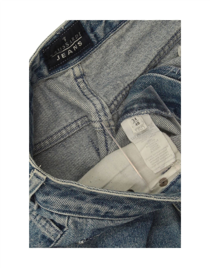 Damskie proste dżinsy Trussardi IT 48 XL W34 L30 Niebieskie bawełniane