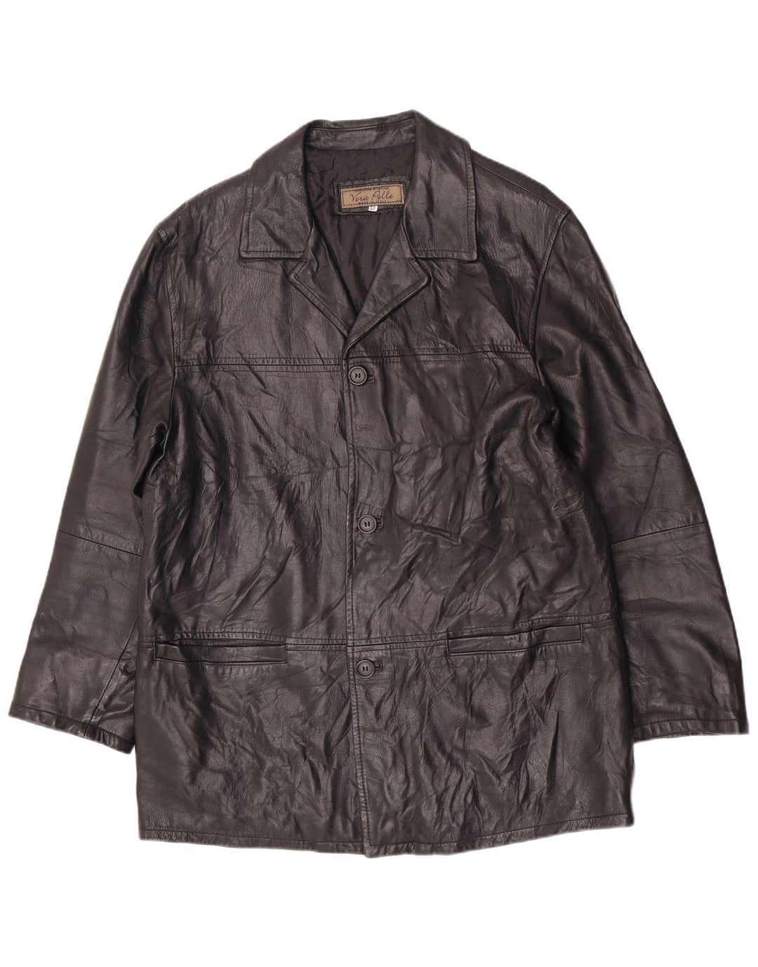 Vintage męska skórzana kurtka UK 38 Medium Black Classic