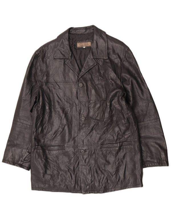 Vintage męska skórzana kurtka UK 38 Medium Black Classic