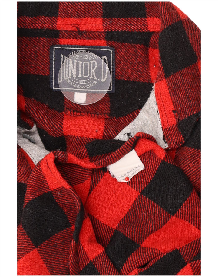 Męska koszula flanelowa Junior.D XL w czerwoną kratkę, akryl