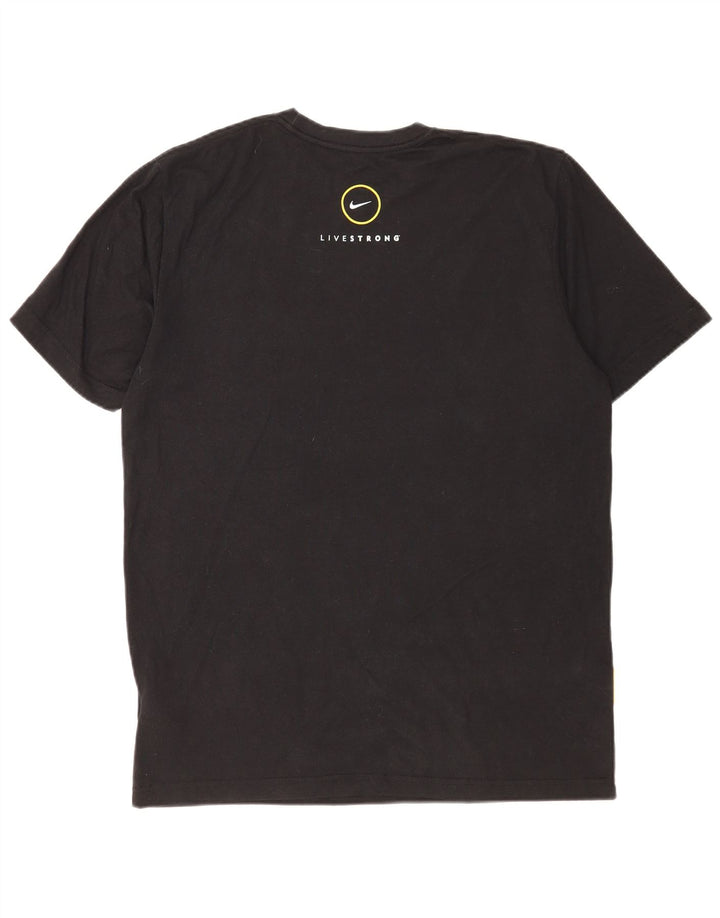 Męski T-shirt Nike Dri Fit, duży, czarny poliester z blokami kolorów