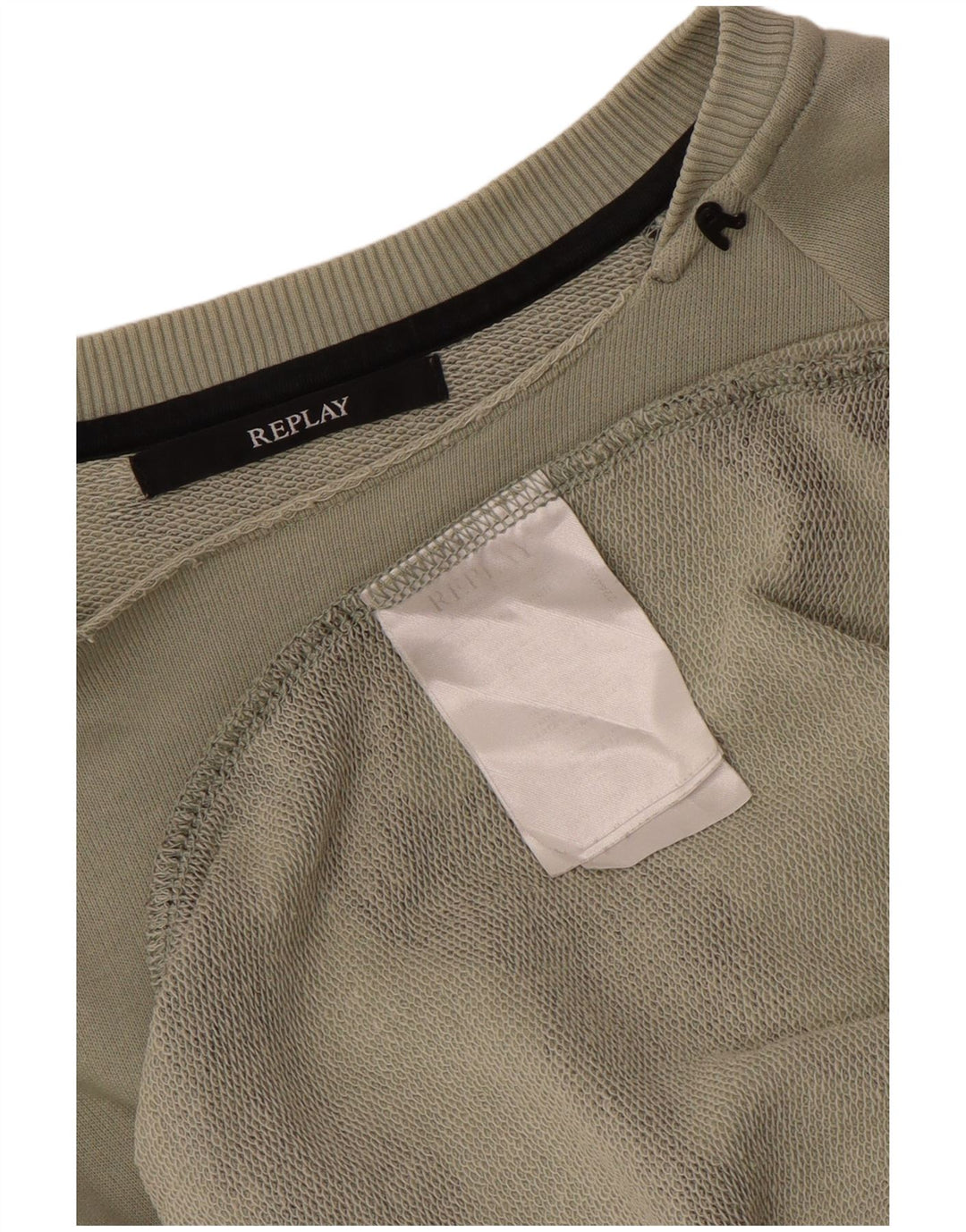 Męska bluza z grafiką Replay, średnia, bawełniana kamuflaż khaki