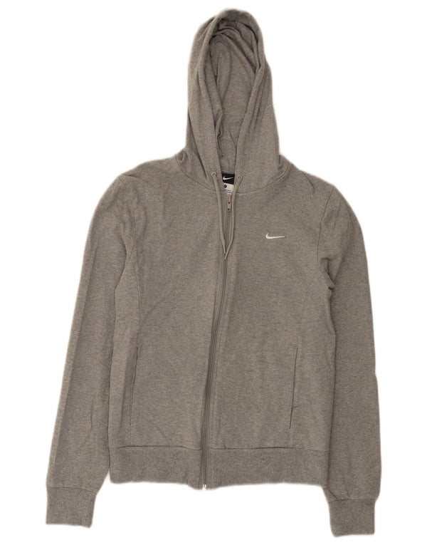 Damski sweter z kapturem i zamkiem błyskawicznym Nike UK 10, mały, szary, bawełniany