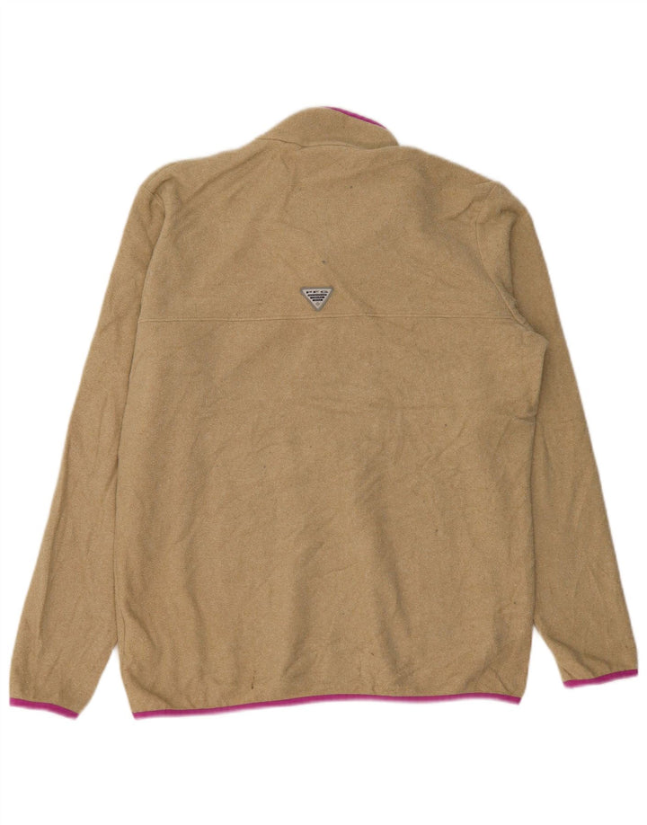 Damski sweter polarowy Columbia z guzikami pod szyją, UK 18 XL, beżowy poliester