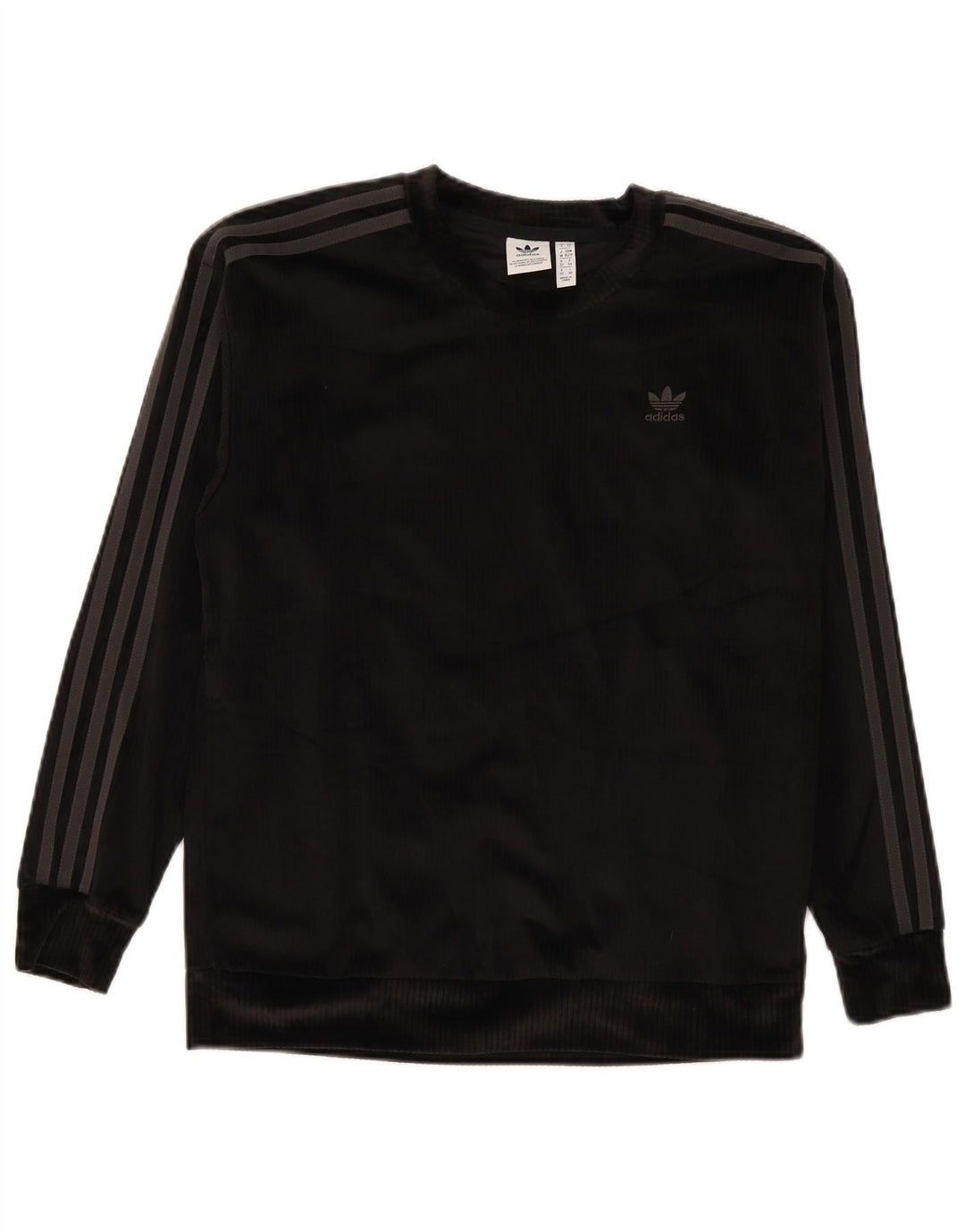 Adidas Damska bluza oversize welurowa Jumper UK 6 XS Czarny poliester