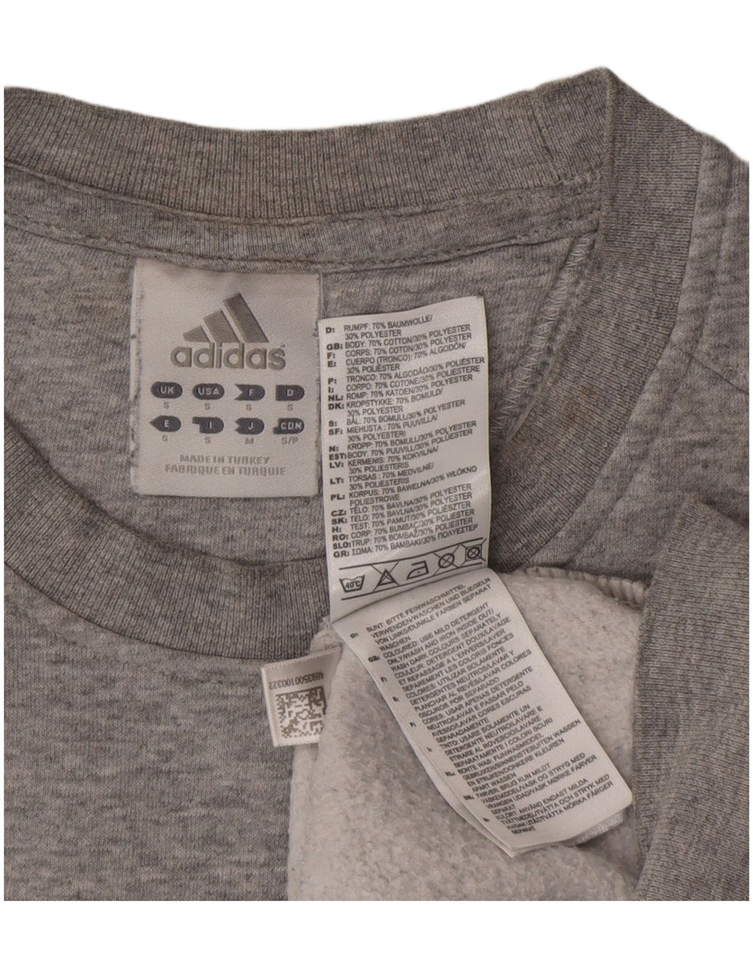 Adidas Męska bluza z grafiką, mała, szara, bawełniana
