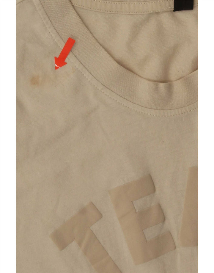 Adidas Męski T-shirt z grafiką Top, duży, beżowy