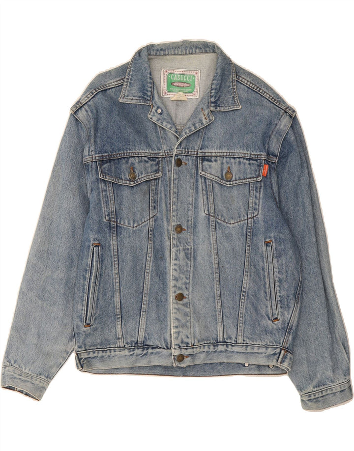 CASUCCI Mens Denim Jacket UK 40 Large Blue Cotton Vintage Casucci and Second-Hand Casucci from Messina Hembry 