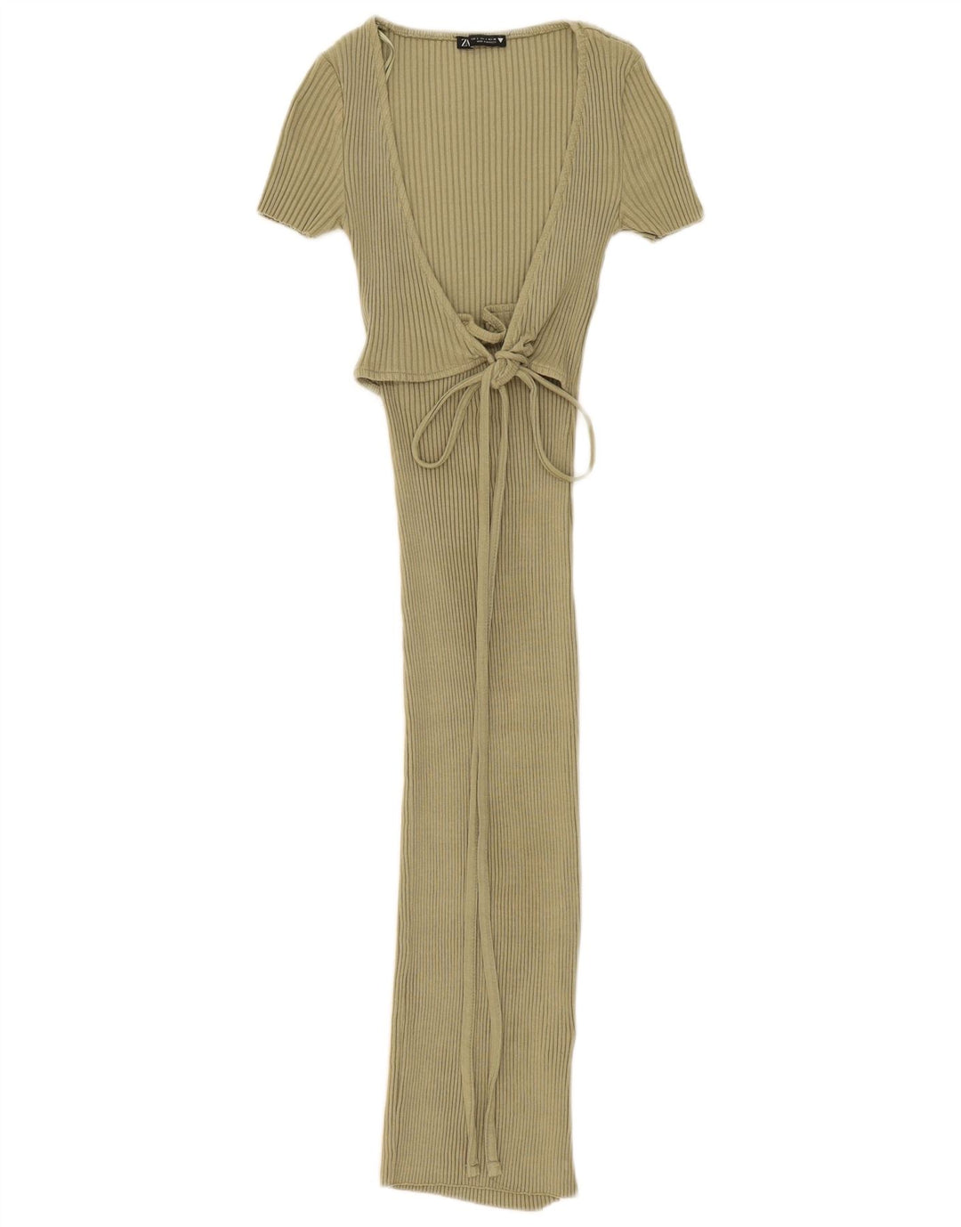 Damska sukienka maxi Zara UK 8, mała, bawełniana khaki