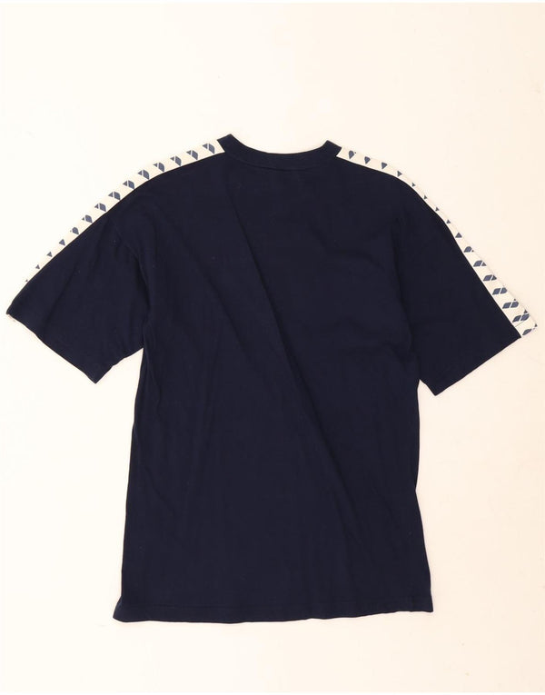 Męski T-shirt z grafiką Arena, mały, granatowy, z blokami kolorów