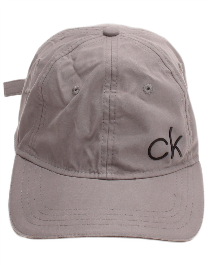 Męska czapka z daszkiem Calvin Klein z grafiką, jeden rozmiar, szary poliester