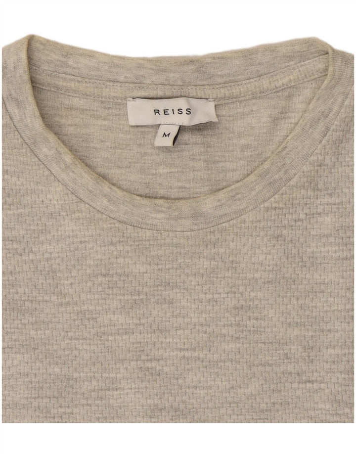 Męska koszulka T-shirt Reiss, średnia, szara, bawełniana nakrapiana