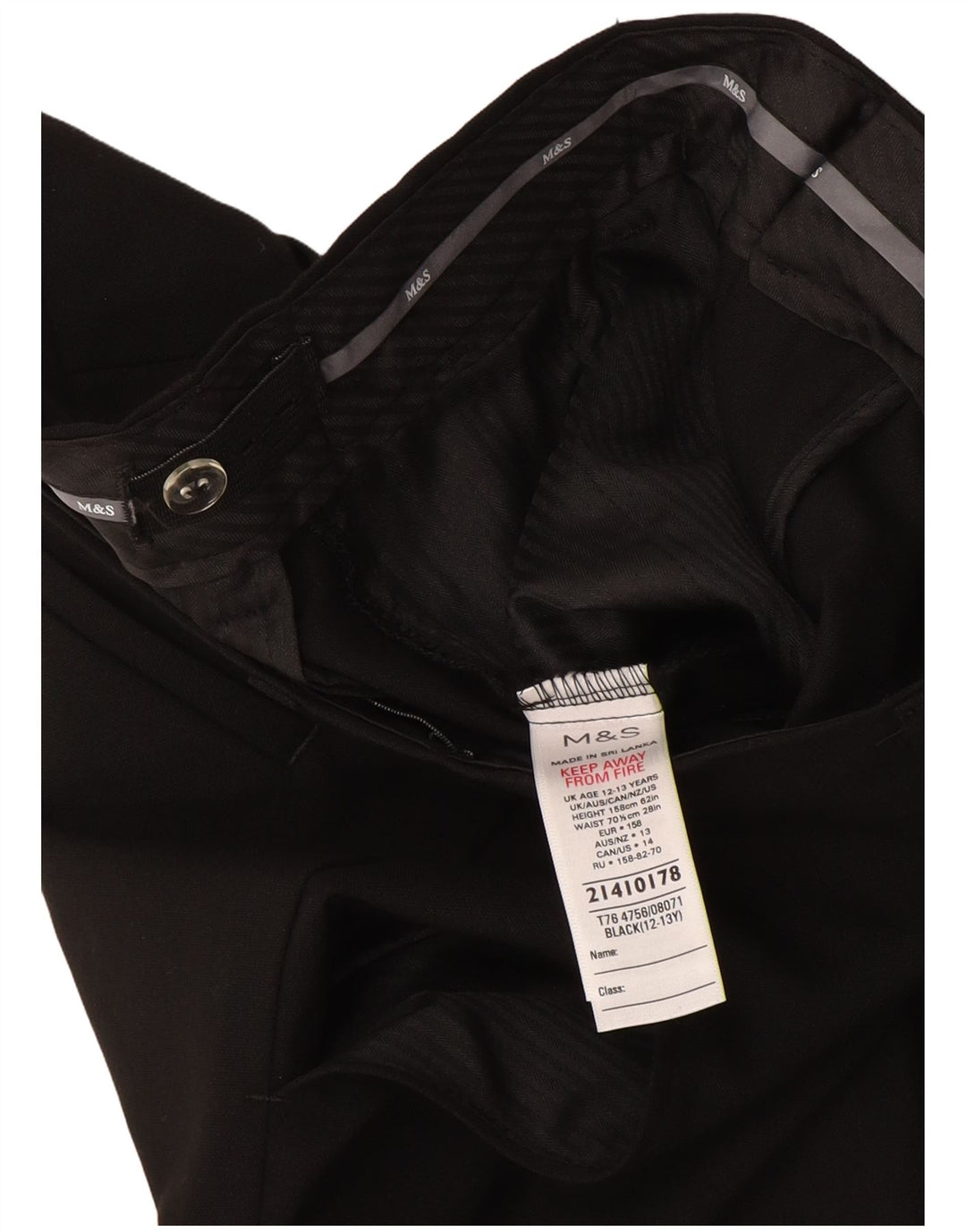 Marks & Spencer Spodnie chłopięce slim garniturowe 12-13 lat W32 L27 Czarny poliester
