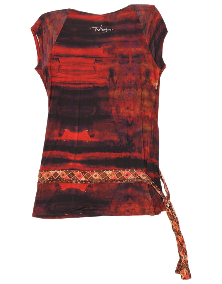 Damska bluzka Desigual z abstrakcyjnym wzorem UK 18 XL czerwona