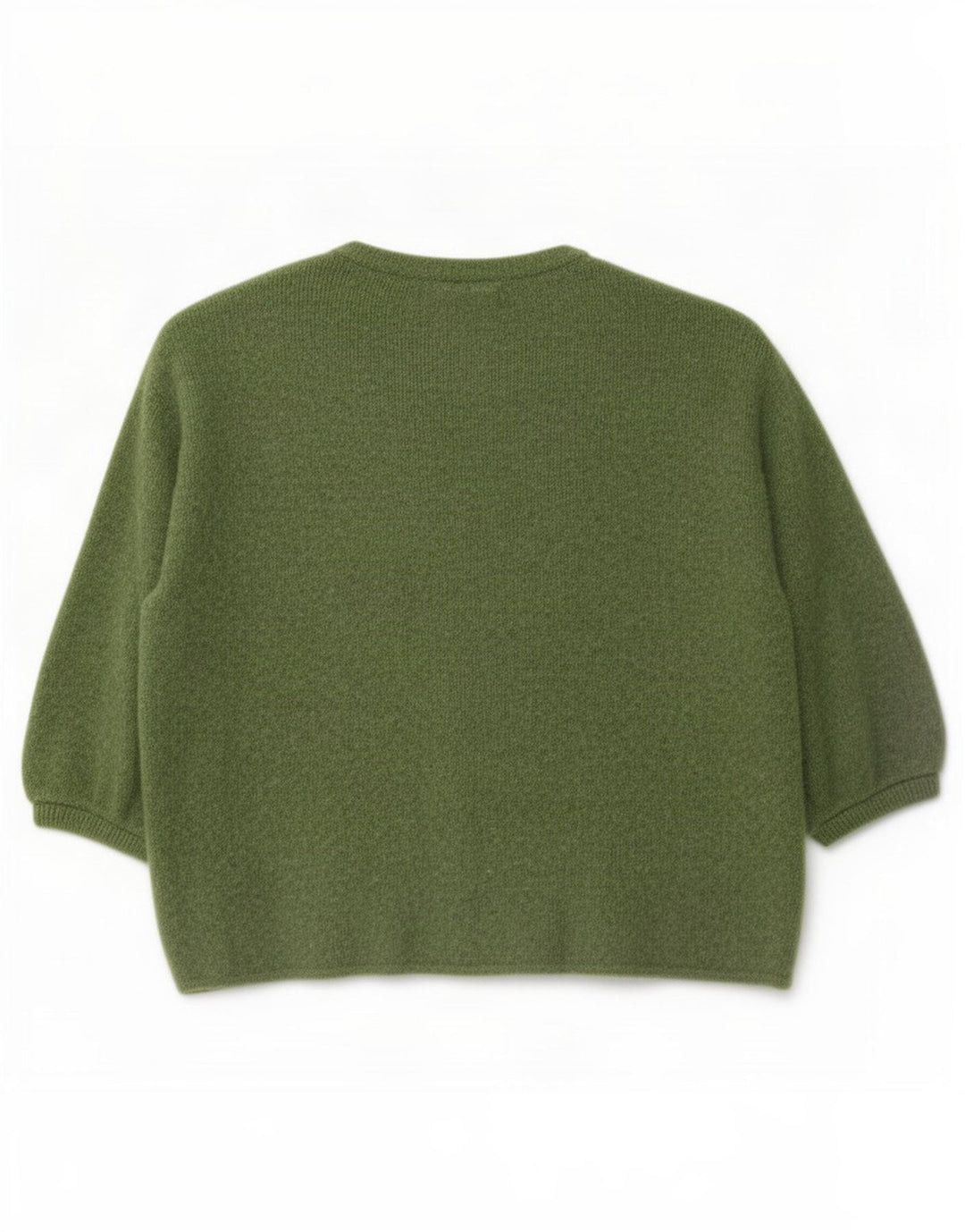 Vintage damski sweter oversize z rękawem 3/4 UK 14, średni zielony
