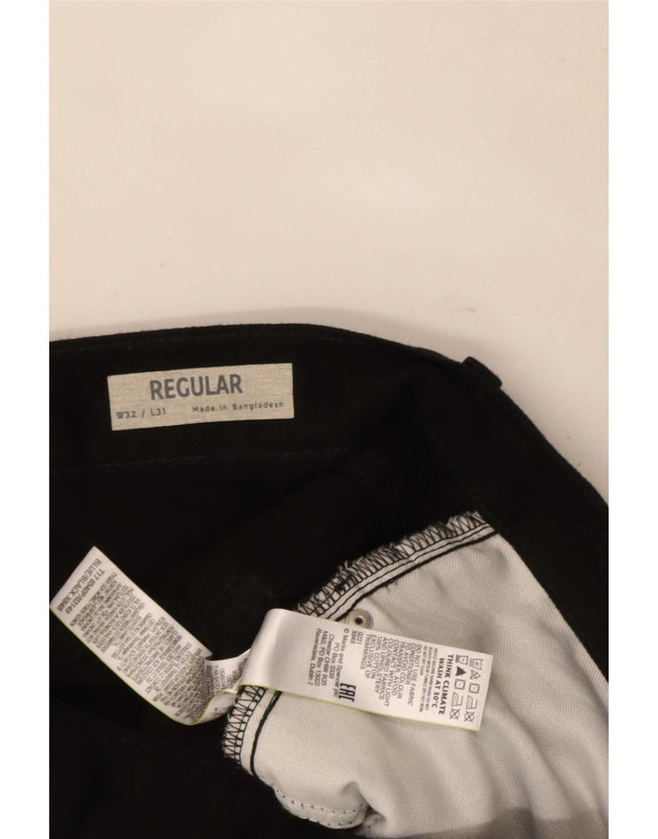 Marks & Spencer Męskie proste dżinsy o regularnym kroju W32 L31 Czarne bawełniane