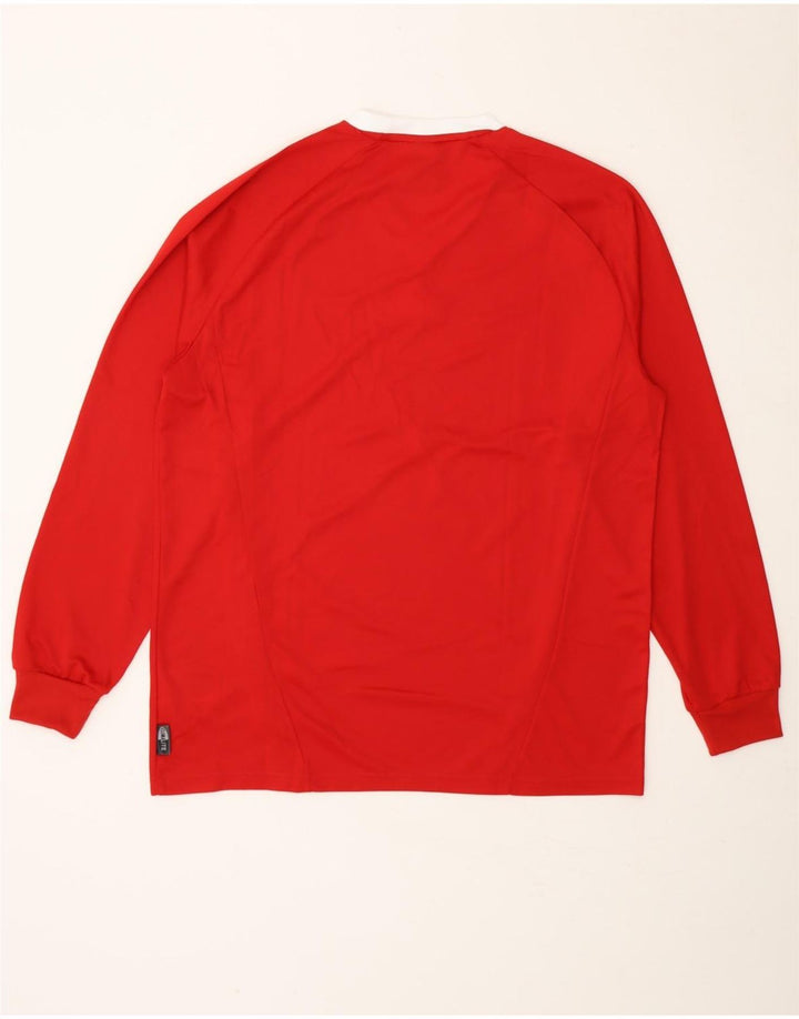 ADIDAS Mens Clima 365 Top Long Sleeve Medium Red Colourblock Polyester Vintage Adidas and Second-Hand Adidas from Messina Hembry 