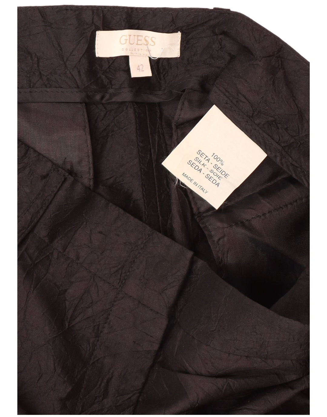 Damskie proste spodnie GUESS IT 42 Medium W28 L32 Czarny jedwab