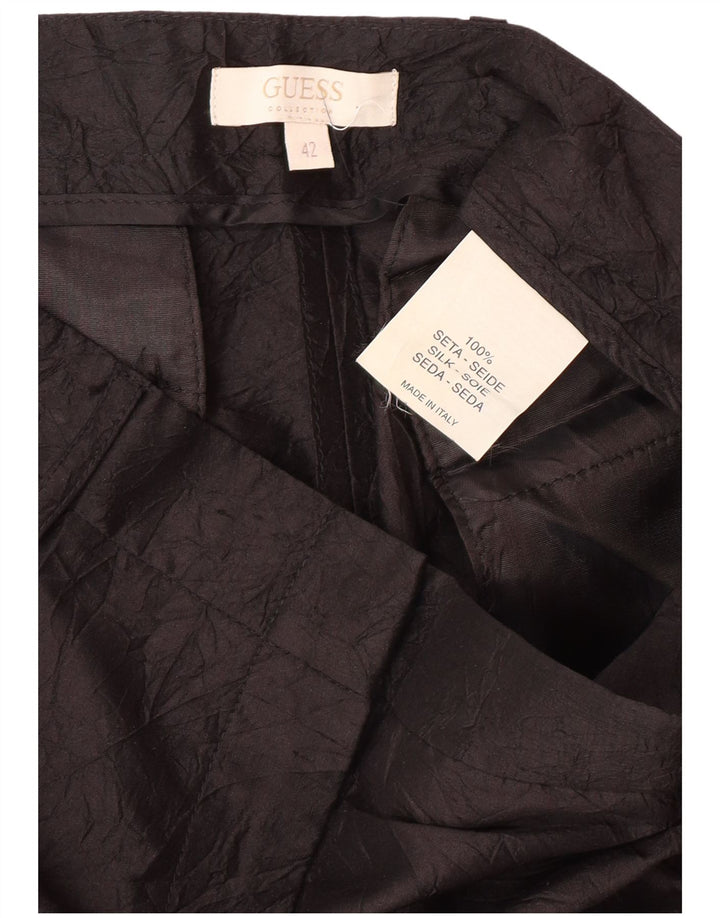 Damskie proste spodnie GUESS IT 42 Medium W28 L32 Czarny jedwab