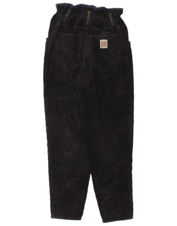 Vintage damskie zwężane spodnie sztruksowe W29 L28 czarna bawełna