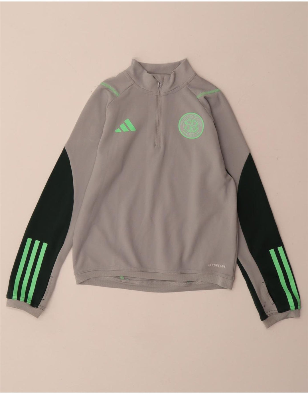 Chłopięcy dres ADIDAS Aeroready, 9-10 lat, szary, z blokami kolorów