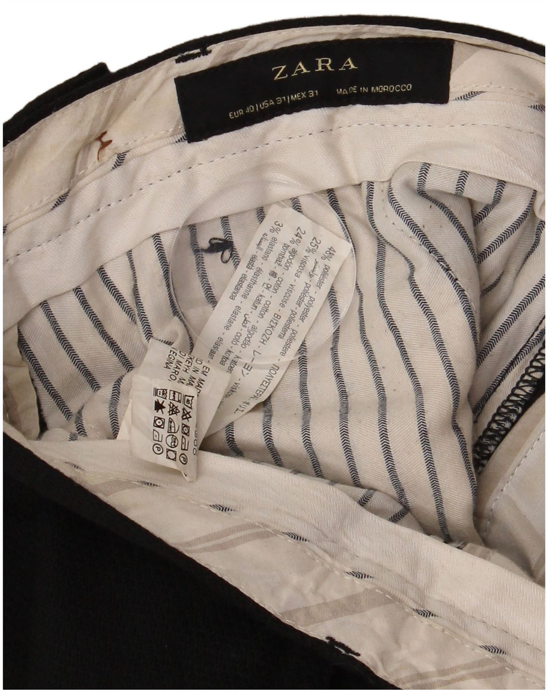 Męskie spodnie chino Zara EU 40 Medium W31 L30 Czarny poliester