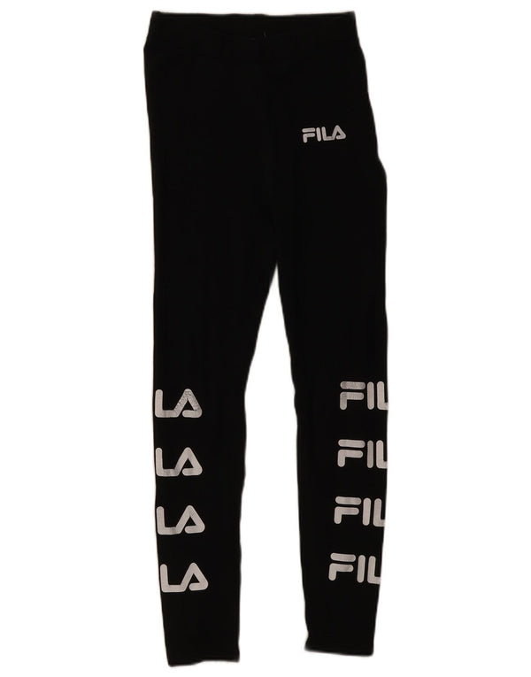Damskie legginsy Fila Graphic UK 4 XS, czarne, bawełniane