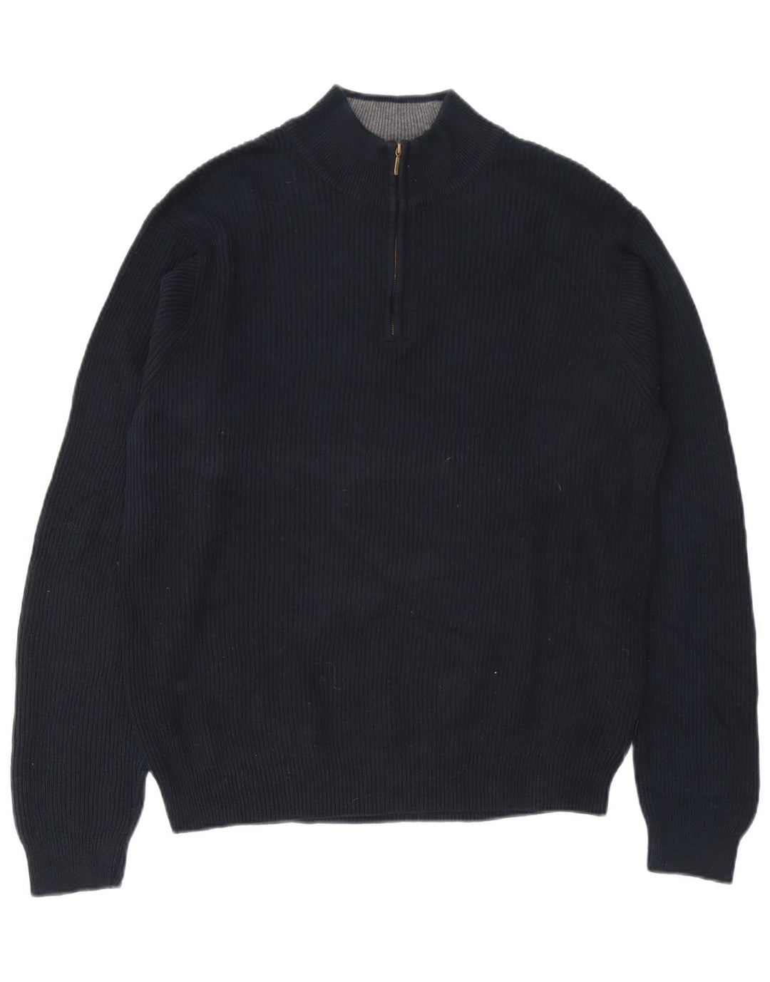 IZOD Męski sweter z zamkiem błyskawicznym, średnio czarny, bawełniany