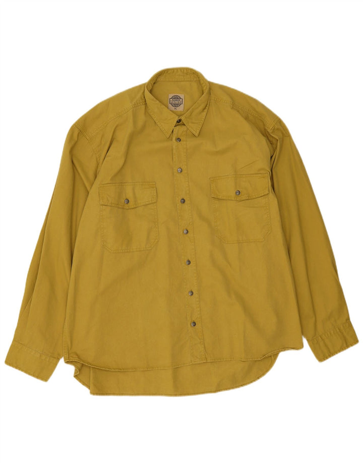 Koszula męska Vintage XL, żółta, bawełniana