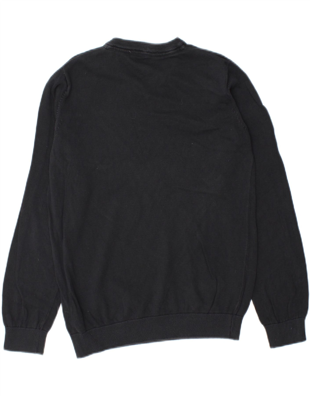 MARKS & SPENCER Boys V-Neck Jumper Sweater 11-12 Years Black Cotton Vintage Marks & Spencer and Second-Hand Marks & Spencer from Messina Hembry 