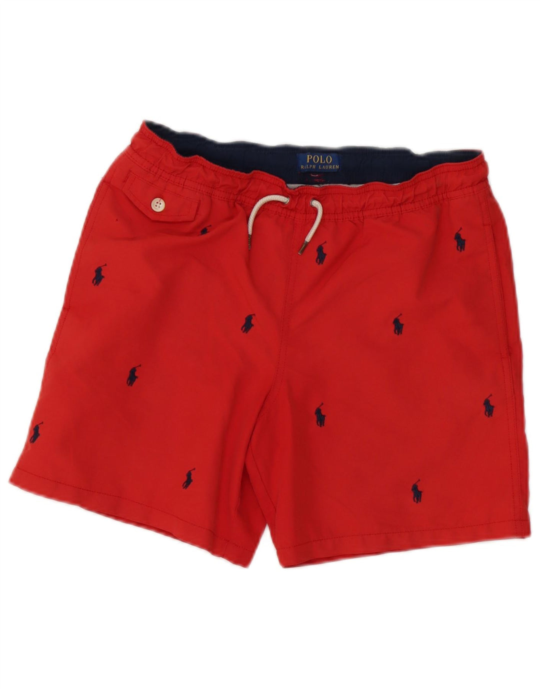 Męskie spodenki kąpielowe Polo Ralph Lauren z grafiką, małe, czerwone, poliestrowe