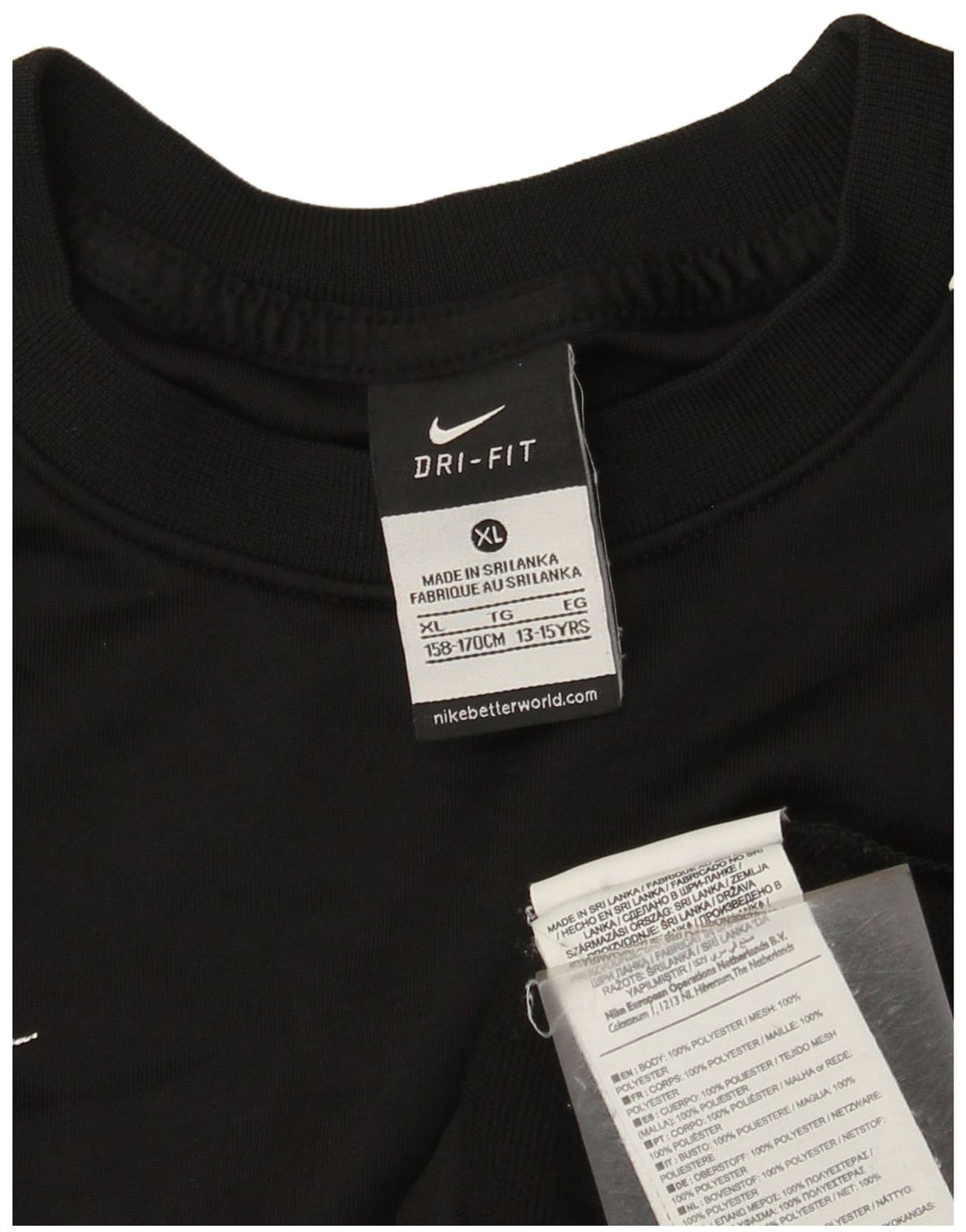 Chłopięca koszulka z grafiką Nike Dri Fit z długim rękawem 13-14 lat XL, czarny poliester