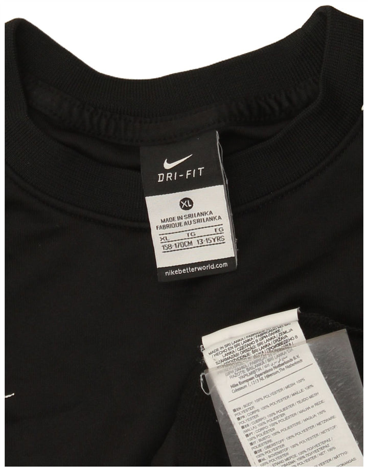 Chłopięca koszulka z grafiką Nike Dri Fit z długim rękawem 13-14 lat XL, czarny poliester