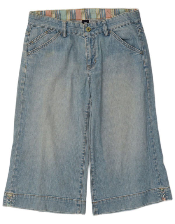 Damskie spodenki jeansowe Gap z szeroką nogawką UK 10 Small W30, niebieska bawełna