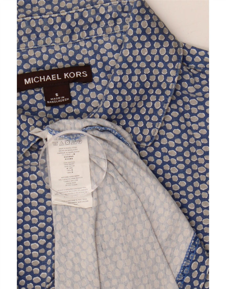 Męska koszula pulowerowa Michael Kors z krótkim rękawem, mała, niebieska, bawełniana w cętki