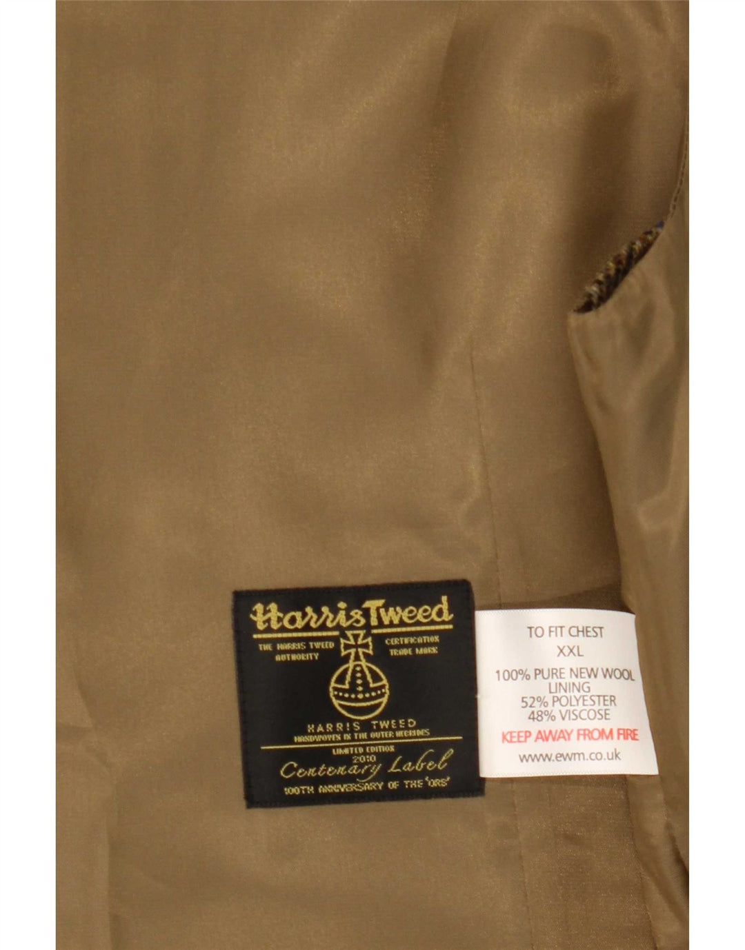 Kamizelka męska Harris Tweed 2XL Khaki, wełna w jodełkę