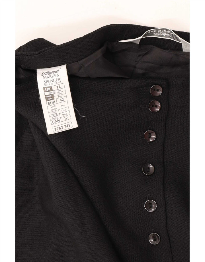 Marks & Spencer Damska spódnica ołówkowa UK 14 Medium W28 Czarny poliester
