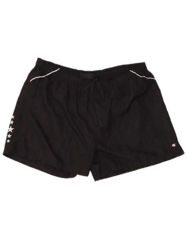 Damskie spodenki sportowe Champion Graphic Regular UK 14, duże, czarne, poliestrowe