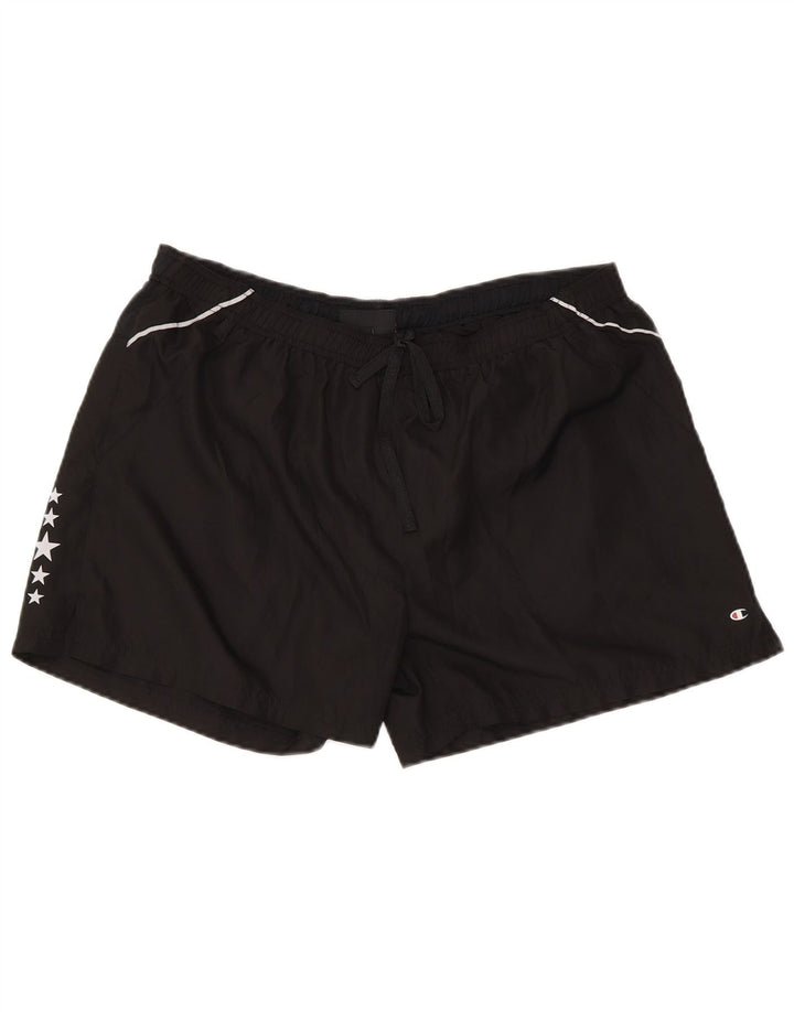 Damskie spodenki sportowe Champion Graphic Regular UK 14, duże, czarne, poliestrowe