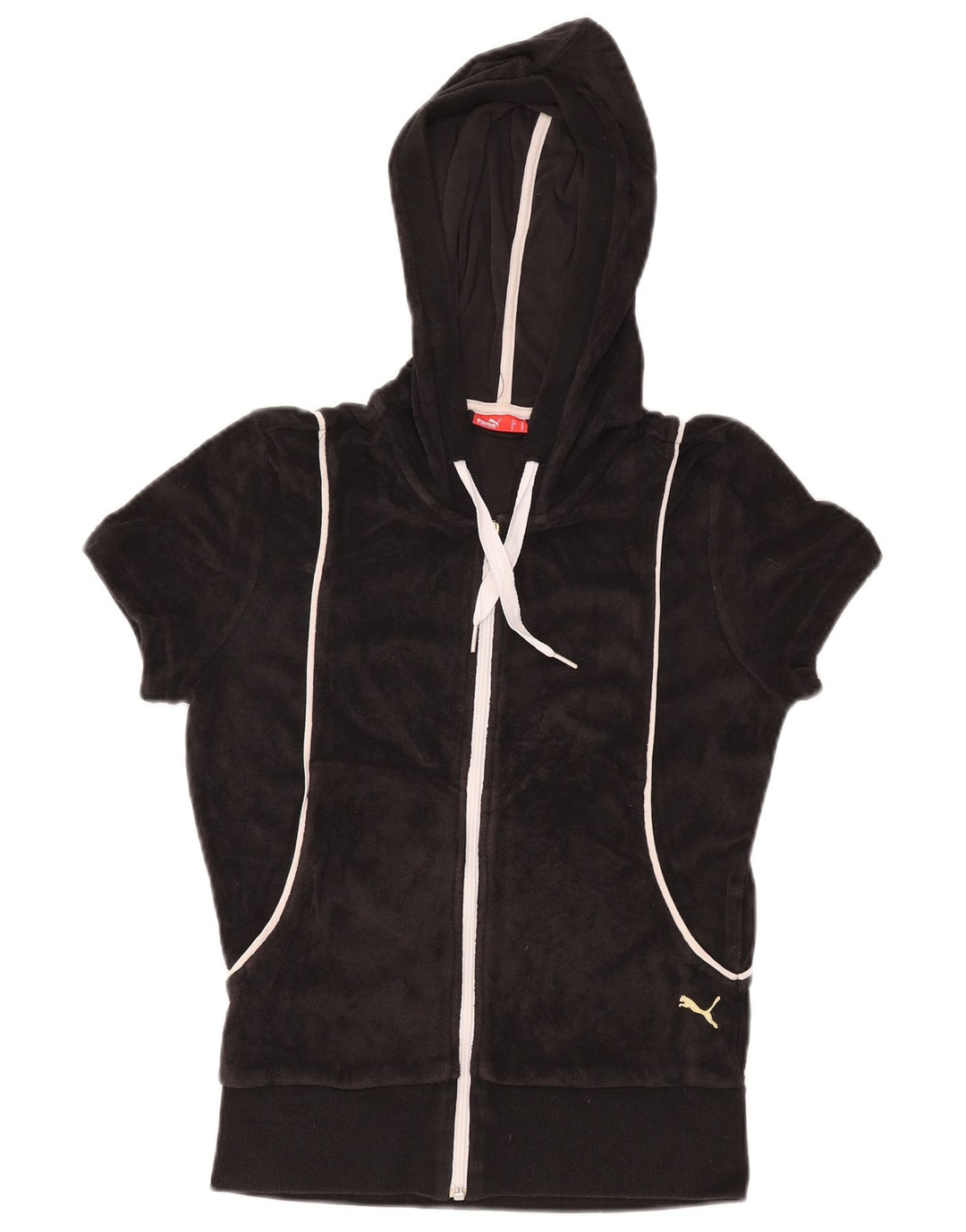 Damski sweter PUMA z krótkim rękawem i zamkiem błyskawicznym UK 12, średni czarny